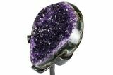 Deep-Purple Amethyst Geode With Metal Stand - Uruguay #368357-2